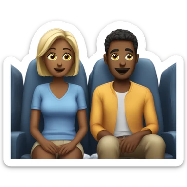 A couple watching a movie sticker