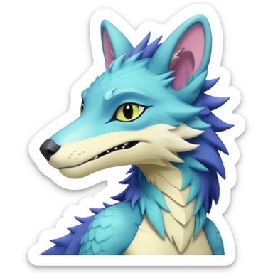 Edgy shiny exotic colorful smooth soft pastel modern anthro furry vernid-sergal-trico-hybrid by Falvie, LiLaiRa, AngieWolf sticker