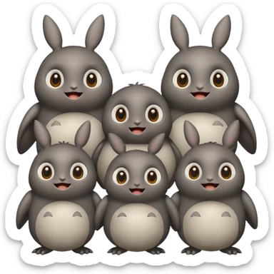 famille de totoros sticker