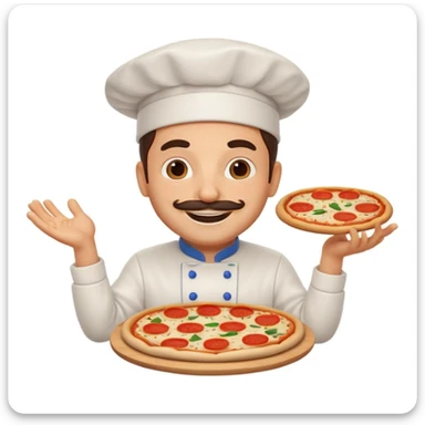 smiling Italian chef spinning pizza dough sticker