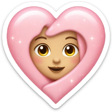 baby pink heart with sparkles  sticker