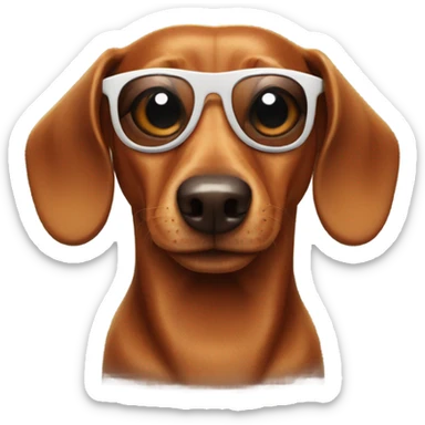 Brown Dachshund wearing sunglasses sticker