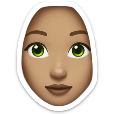 Light skin, Dark blonde girl, dark green eyes, long straight hair. Looks like nicki nicole sticker