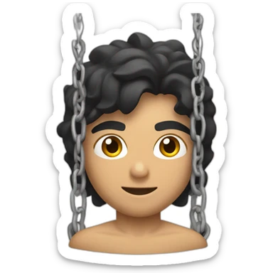 Ninja Warrior athlete of Middle Eastern descent, hanging from rings sticker