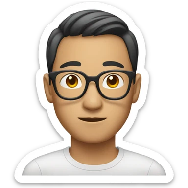 Gay Asian with glasses sticker