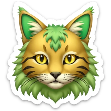 Green and Yellow Electrike-Sprigatito-Bobcat-Amaura-Aurorus-Shiny-glorp-cat-fusion  sticker