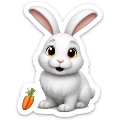 A rabbit in search of carrots unable to find it sticker