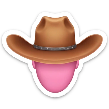 Cow boy hat that is pink and has a crown  sticker