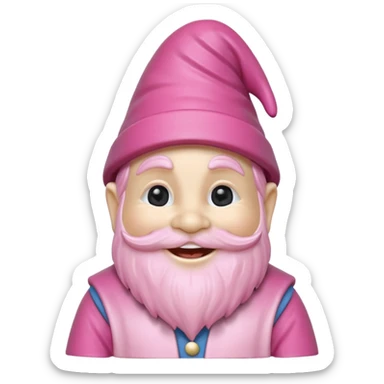 garden ornamental gnome pink sticker