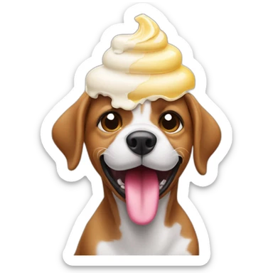 Dog eat icecream sticker