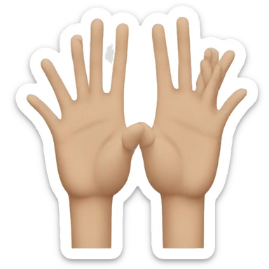 hands facing each other sticker