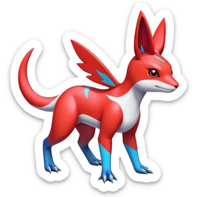  Cute Shiny Exotic Colorful Guilmon-Latias-Koraidon-Umbreon-Fakémon-hybrid-creature (full body)  sticker