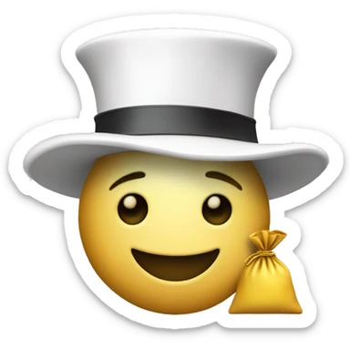 White magician whit money bag  sticker