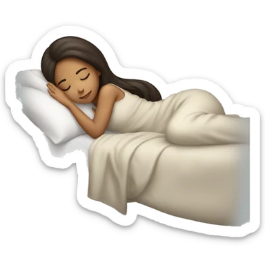Brunette girl sleeping sticker