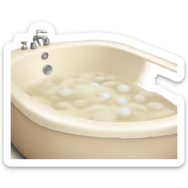 bubble bath in light beige bath tub sticker