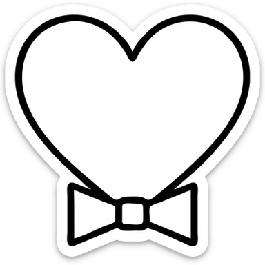 heart with a bow tie, simple and clear, minimalistic, clean lines sticker