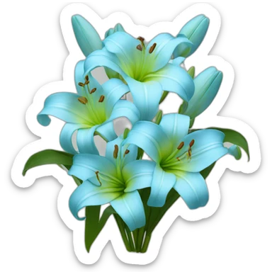 baby Blue bouquet Lily flowers sticker