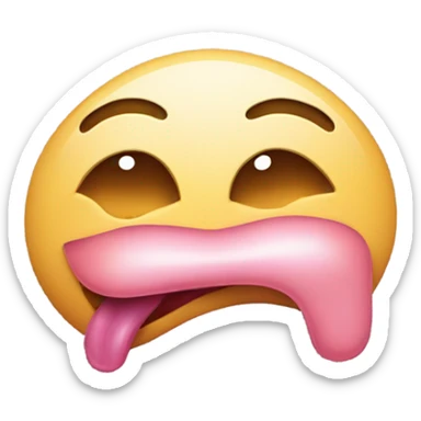 sticking out tongue with eyes rolling back sticker