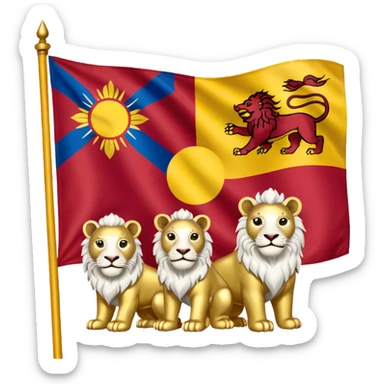 make flag of Tibet add 2 snow lion sticker