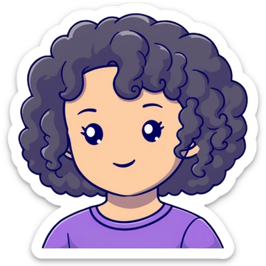 a mixed girl with 3a curly hair sticker
