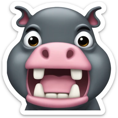 moo deng hippo filled with rage sticker