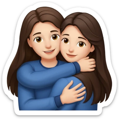 A happy boyfriend and girlfriend hug. She is brunette sexy with long hair  sticker