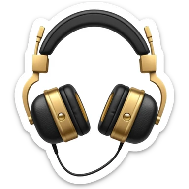 Icon of headphones with square ear pads in the Marshall style. sticker