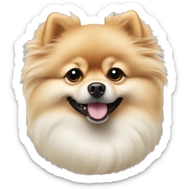 Pomeranian pudel white beach  sticker