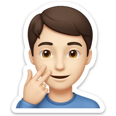 Smirking 😏 with hand by mouth sticker