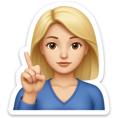 Female shaking index finger saying no sticker