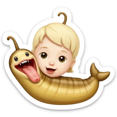 sticking out tongue like a slug toddler sticker