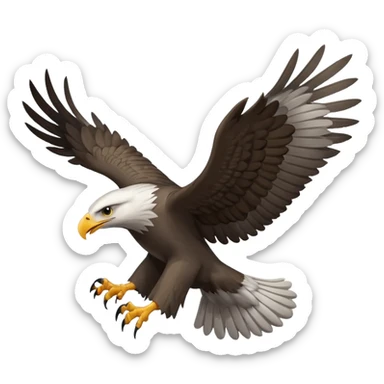 winged eagle gray sticker