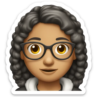 uno niña de 20 años delgado con lentes y pelo lasio sticker