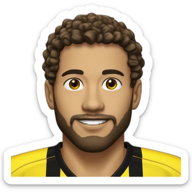 Borussia Dortmund player short beard curly short hair and haf brown sticker