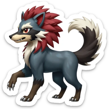 Shiny Epic Handsome Cool Badass Obstagoon-Luxray-Lycanroc-fusion sticker