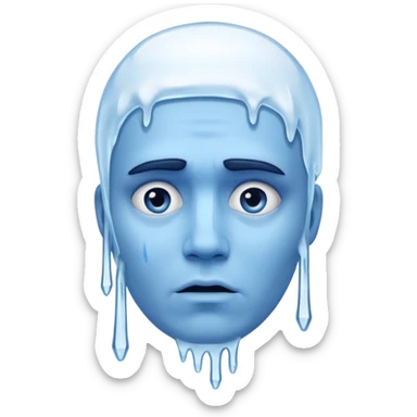 very cold emoji, shivering, blue face, icicles sticker
