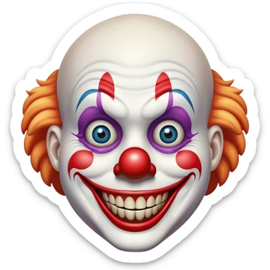 Creepy smiling clown sticker