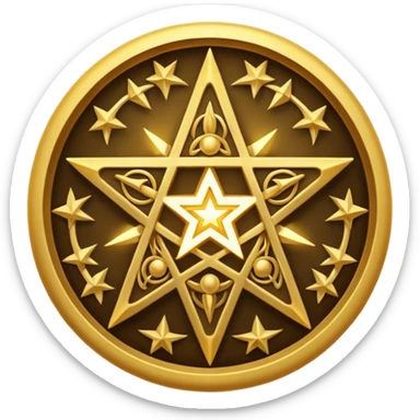 tetragrammaton star, mystical, glowing sticker