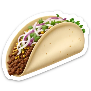 Mexican street taco with soft muted colors sticker