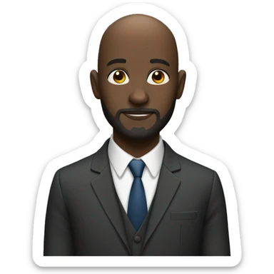 bald dark skin man thin beards in suit sticker