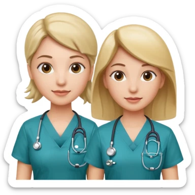 female doctor and ultrasound technician sticker