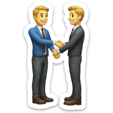 two sales man handshaking sticker