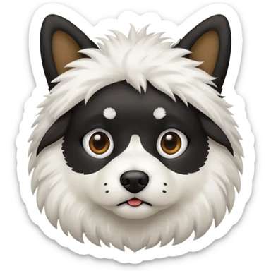dog white with black face sticker