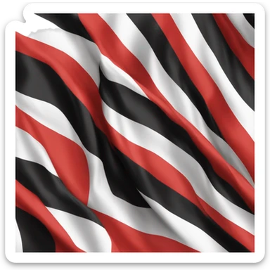 red and white flag   wih a blak cuise sticker