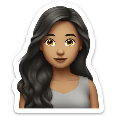 Beautiful Girl with long dark hair  sticker