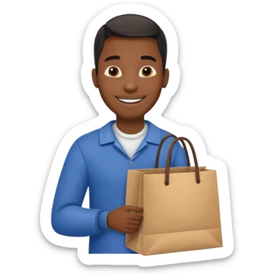 Market Shopper black man sticker
