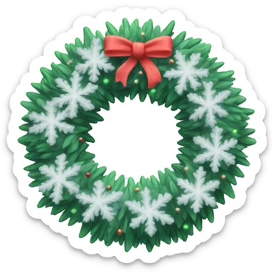 Frosted Christmas wreath sticker