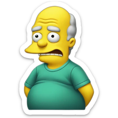 Fat Mr burns in t shirt sticker