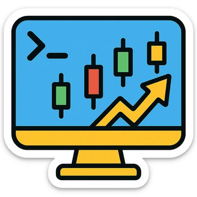 terminal icon in the style of a trading platform, minimalist design sticker