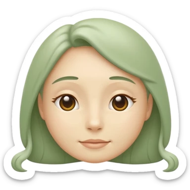 Minimal wellness emoji representing tighter skin and firmness,
subtle lifting effect, smooth contours, calm and natural,
no beauty or cosmetic symbols, soft sage green color palette sticker